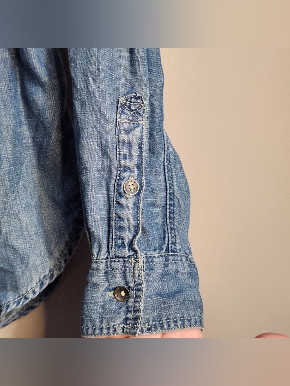 American Eagle Womens Light Blue Denim Button-Up Shirt Size XS - Picture 6 of 12